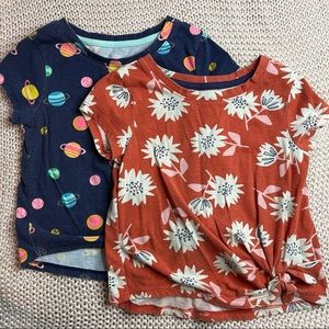 Cat & Jack Bundle knotted crew neck shirt, size 4T